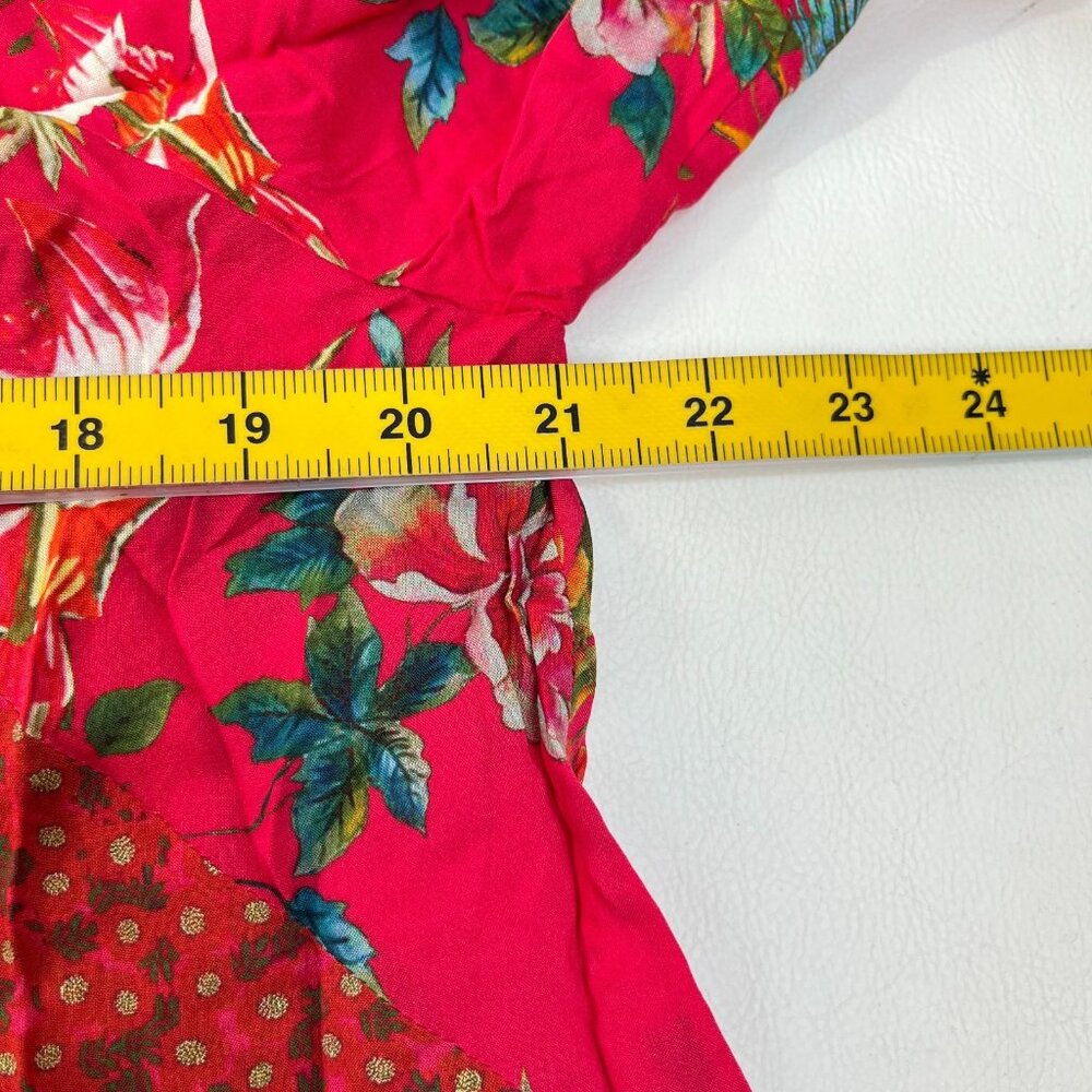 NWOT JOHNNY WAS Floral Malakye Paneled Cover Up Maxi Dress Boho Red Size S - Picture 10 of 13